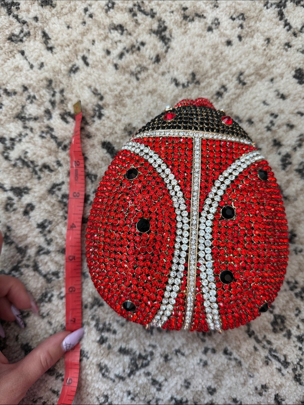 Red Crystal Ladybug Evening Clutch